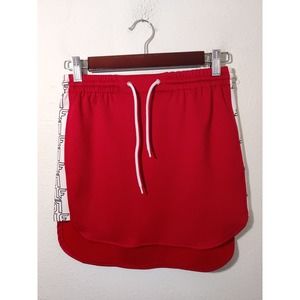 LF California Red White Side Stripe Drawstring Mini Track Active Skirt Size S